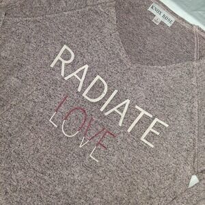 Knox‎ Rose Womens Large Pullover Top Radiate Love V Neck Long Sleeve